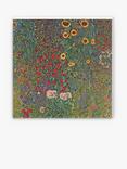 Gustav Klimt 'Farm Garden with Sunflowers' Canvas Print, 90 x 90cm, Green