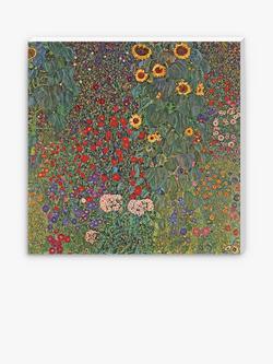 Gustav Klimt 'Farm Garden with Sunflowers' Canvas Print, 90 x 90cm, Green, Green