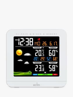 Acctim Wyndham Weather Station Digital Alarm Clock - view 2, White
