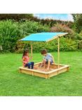 TP Toys Wooden Sandpit & Collapsible Sun Canopy