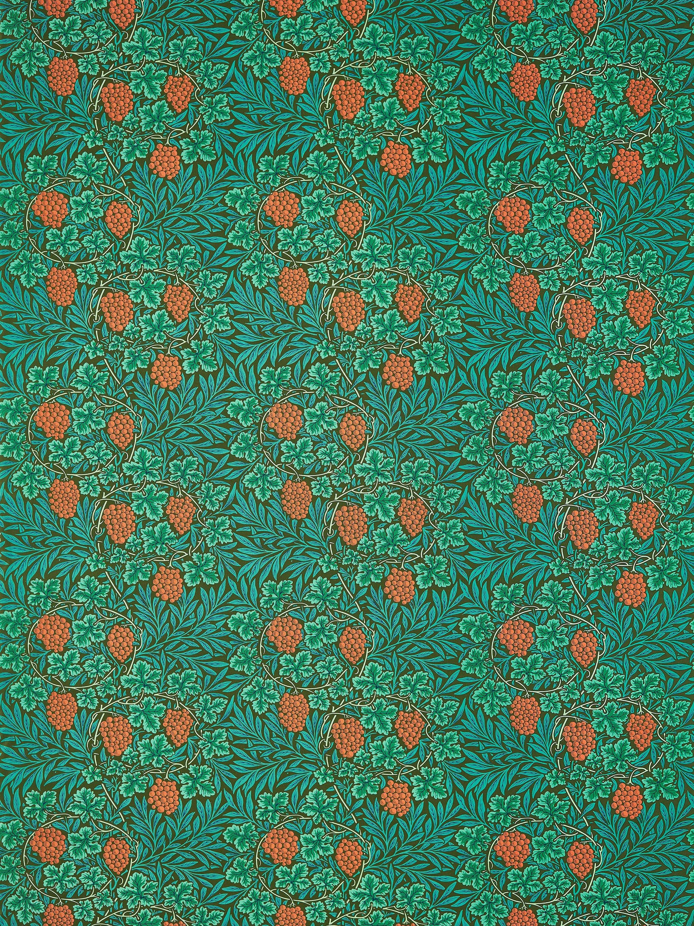 Morris & Co. Vine Ben Pentreath Furnishing Fabric, Dark Olive