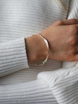 Tutti Textured Twist Bangle - view 2, Gold