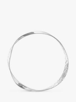 Tutti Textured Twist Bangle, Silver