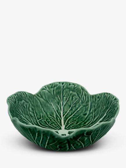 Bordallo Pinheiro Cabbage Earthenware Serving Bowl, 17.5cm, Green, Green