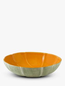 Bordallo Pinheiro Melon Earthenware Serving Bowl, 34cm, Yellow/Green, Yellow/Green