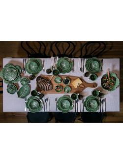 Bordallo Pinheiro Cabbage Earthenware Serving Bowl, 29cm, Green - view 2, Green