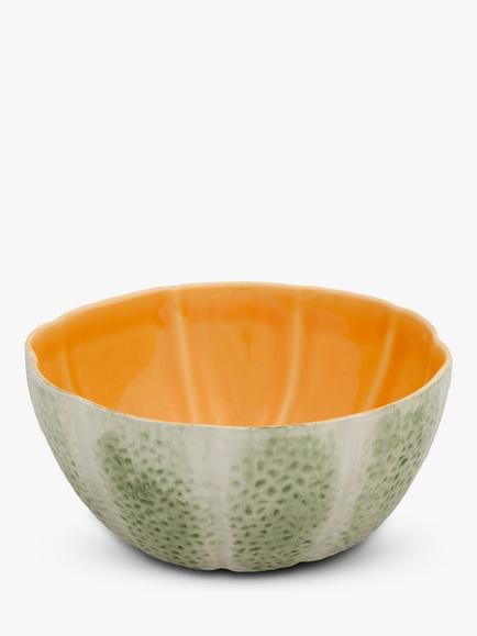 Bordallo Pinheiro Melon Earthenware Cereal Bowl, 15cm, Yellow/Green, Yellow/Green