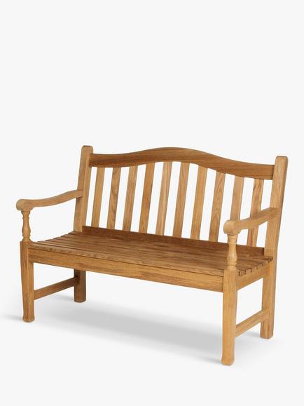 Barlow Tyrie Waveney 2-Seat Teak Wood Garden Bench, Natural, Natural