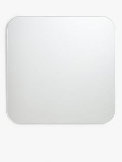 John Lewis Curve Bathroom Mirror, Square, Silver