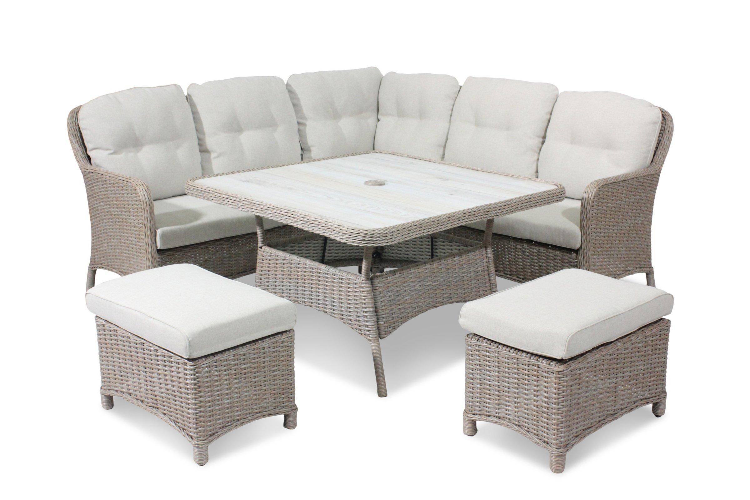 LG Outdoor Bergen 7-Seat Modular Garden Lounging Set, Natural/Sandy Grey