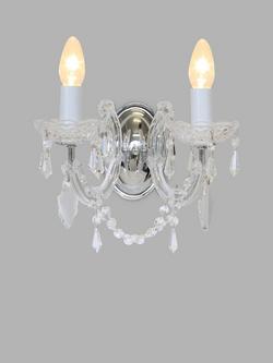 Impex Marie Theresa Crystal Wall Light - view 2, Clear/Chrome