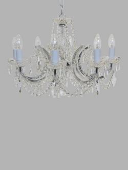 Impex Marie Theresa Crystal Chandelier Ceiling Light, 8 Arms, Clear/Chrome