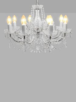 Impex Marie Theresa Crystal Chandelier Ceiling Light, 8 Arms - view 2, Clear/Chrome