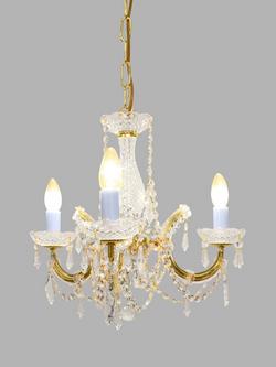 Impex Marie Theresa Crystal Chandelier Ceiling Light, 3 Arms, Clear/Gold