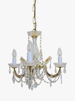 Impex Marie Theresa Crystal Chandelier Ceiling Light, 3 Arms - view 2, Clear/Gold