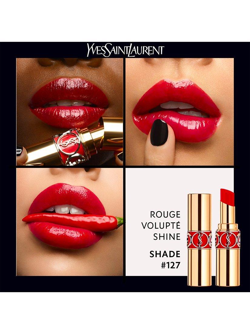 Product image 3 of 7, which shows Yves Saint Laurent Rouge Volupté Shine Lipstick, 127 Rouge Mandarin