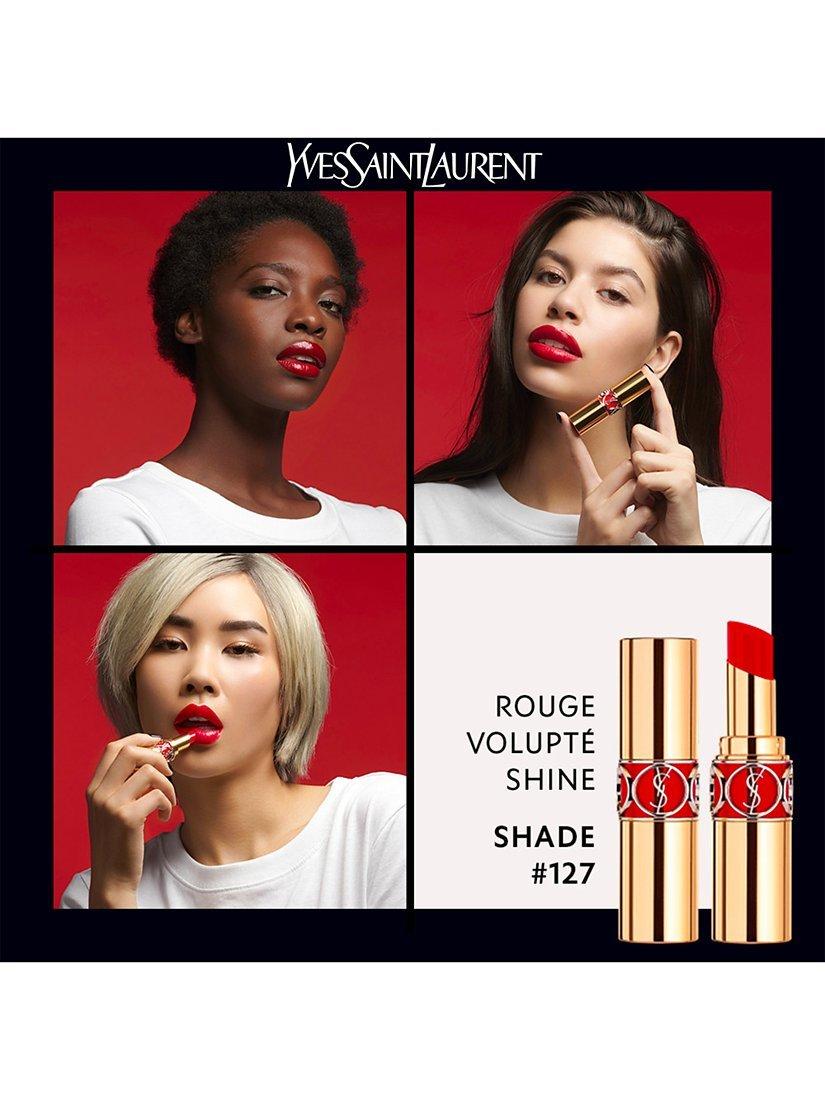 Product image 4 of 7, which shows Yves Saint Laurent Rouge Volupté Shine Lipstick, 127 Rouge Mandarin