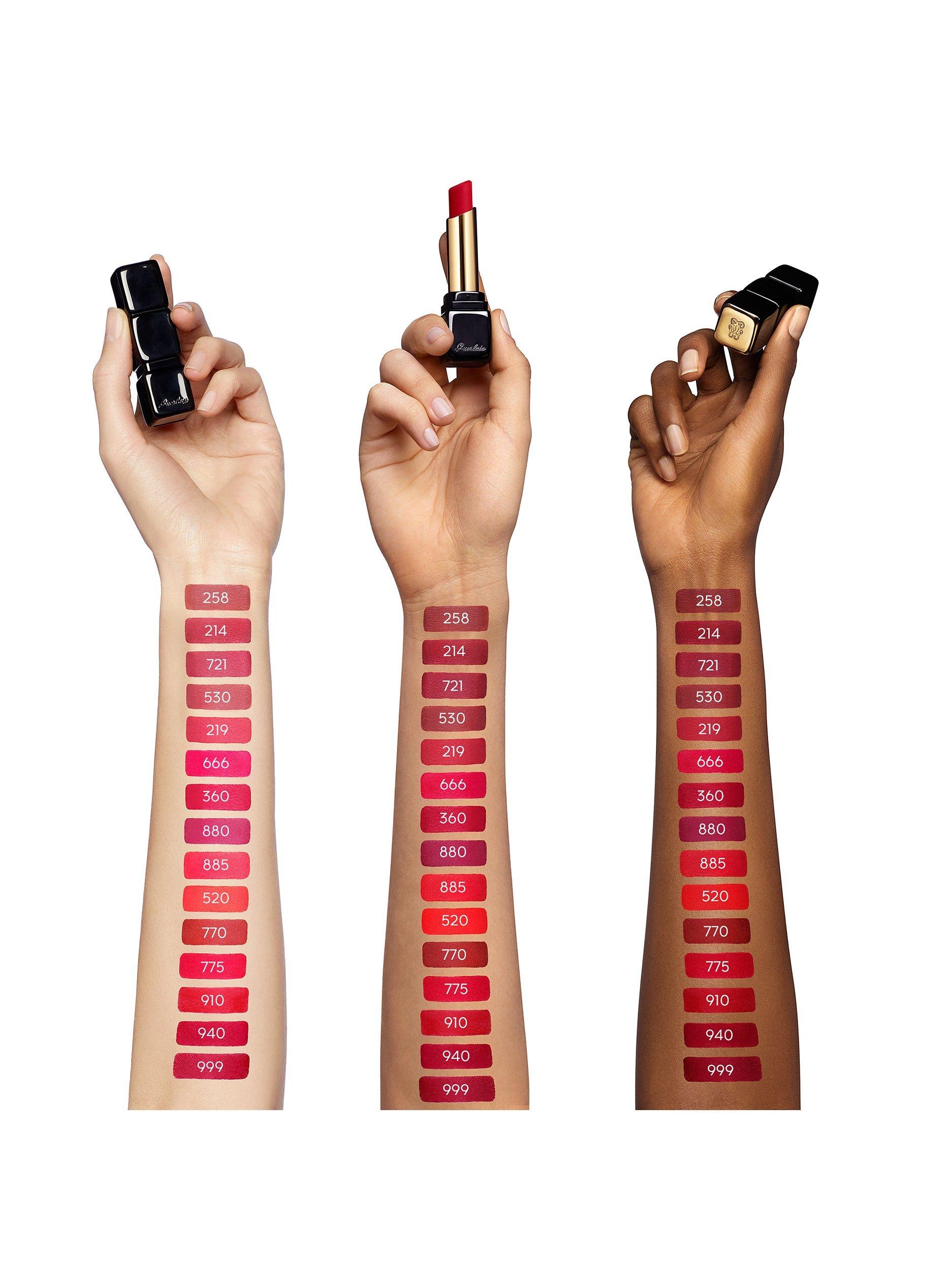 Product image 4 of 8, which shows Guerlain Kiss Kiss Tender Matte Lipstick, 219 Tender Rose