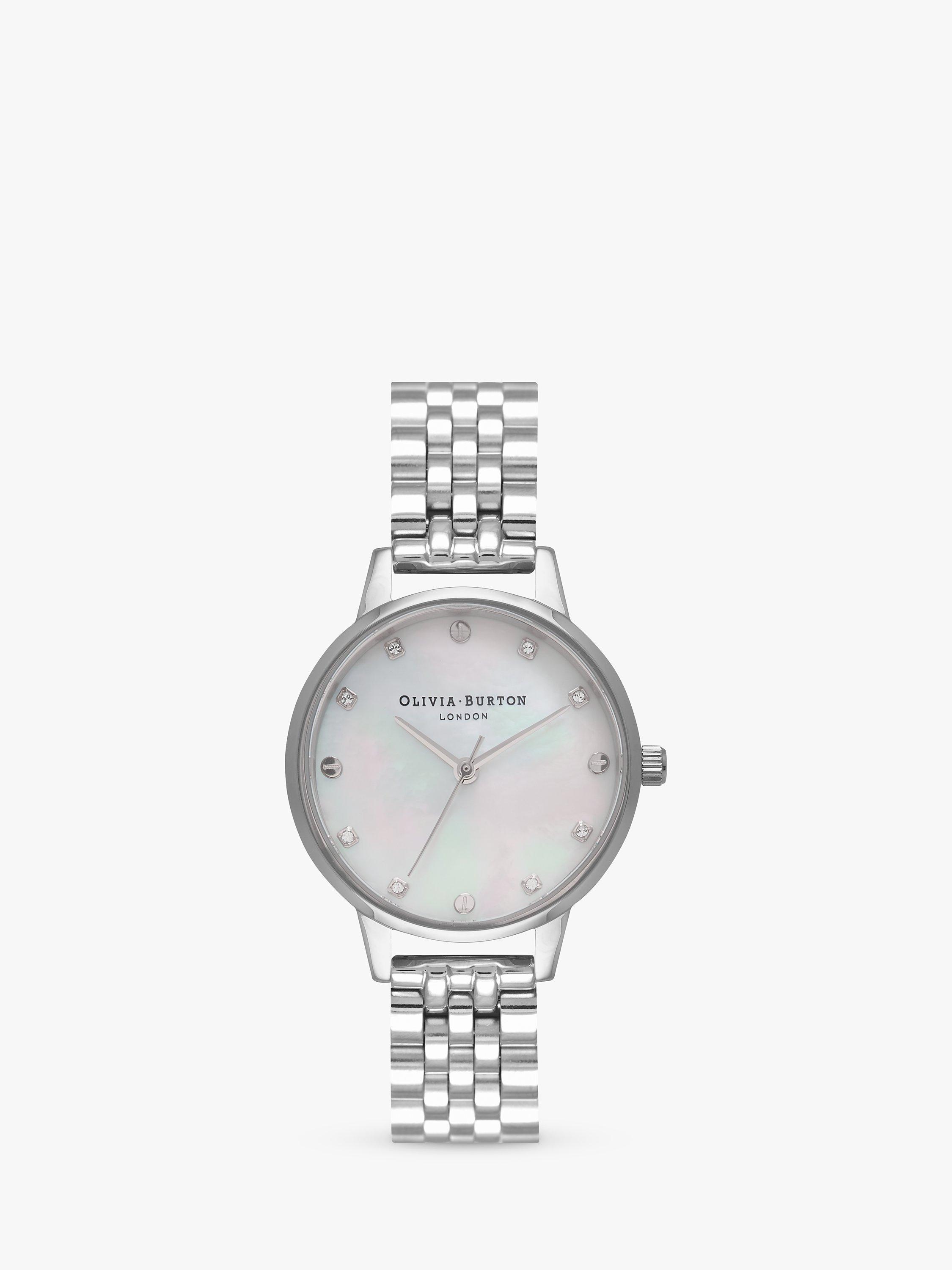 Olivia Burton Women's Classic Crystal Bracelet Strap Watch, Silver OB16SE09