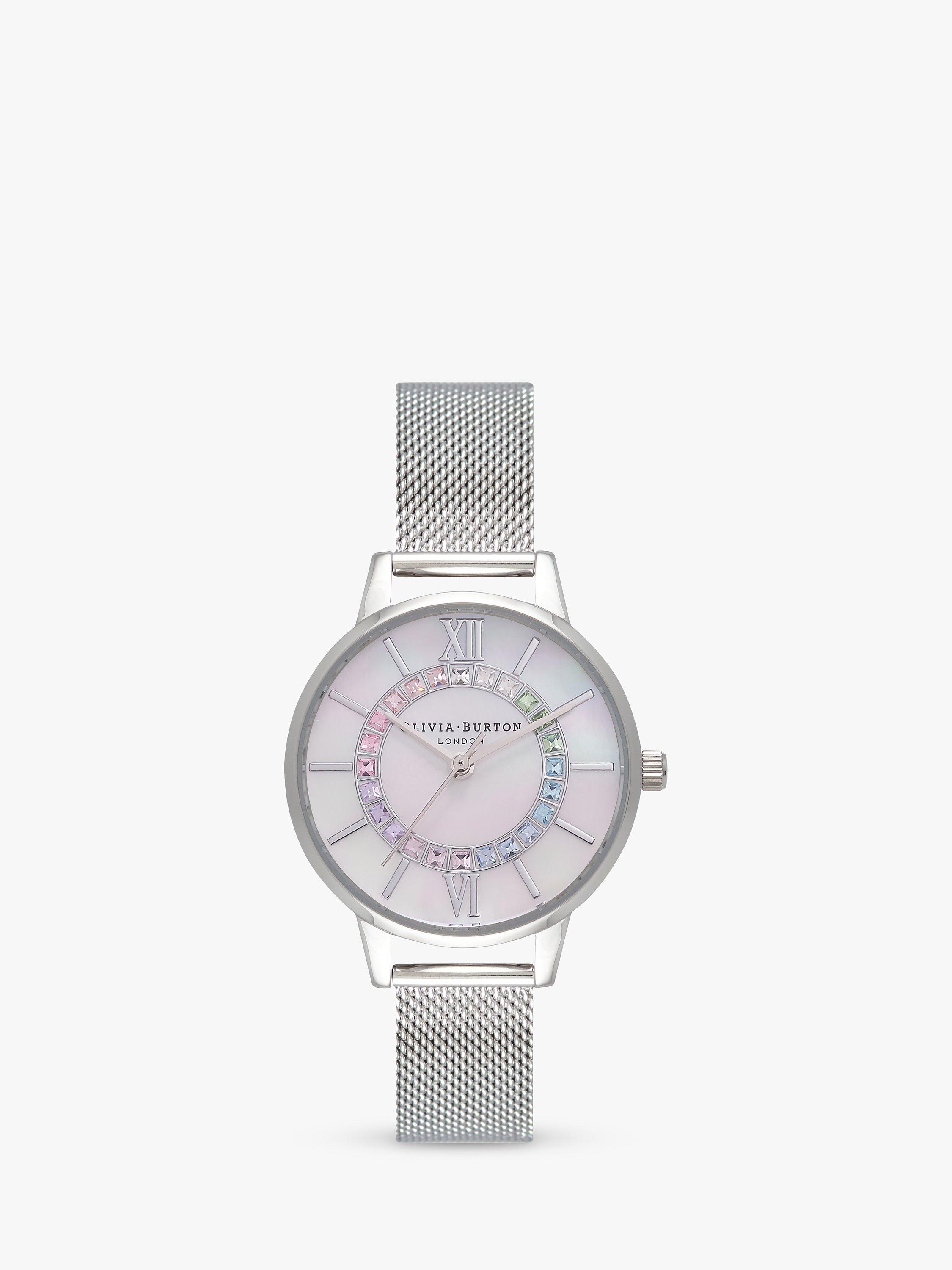 Olivia Burton Women's Wonderland Crystal Mesh Bracelet Strap Watch