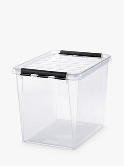 SmartStore Classic Plastic Storage Box with Lid, 25L, Clear