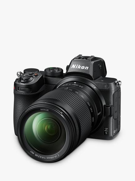 Nikon Z5 Compact System Camera with 24-200mm Telephoto Zoom Lens, 4K UHD, 24.3MP, Wi-Fi, Bluetooth, OLED EVF, 3.2” Tiltable Touch Screen, Black