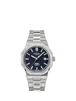 Rotary Men's Regent Automatic Date Bracelet Strap Watch, Silver/Blue