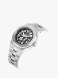 Rotary GB05415/04 Men's Regent Automatic Skeleton Date Bracelet Strap Watch, Silver