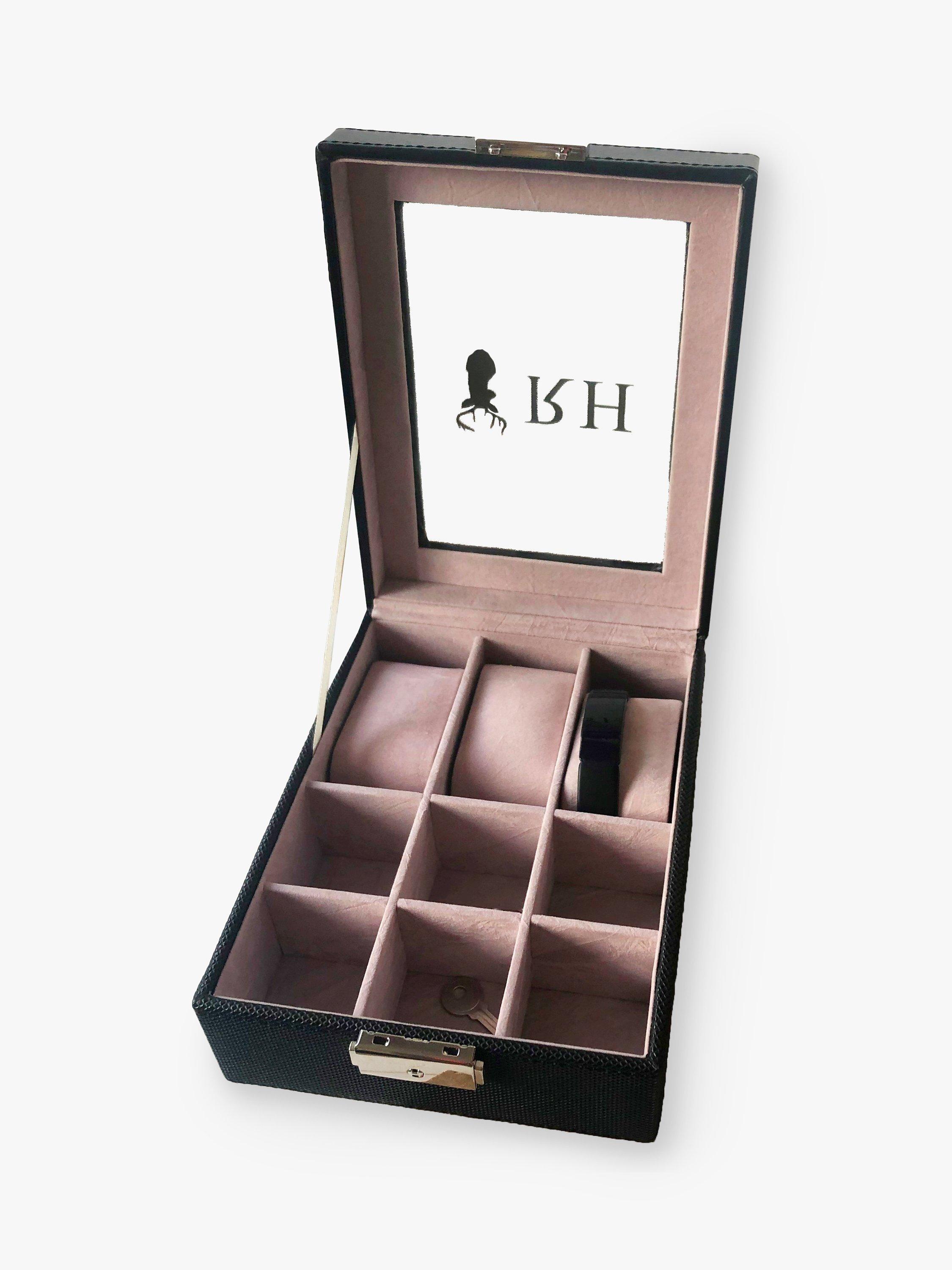 Personalised leather watch box sale