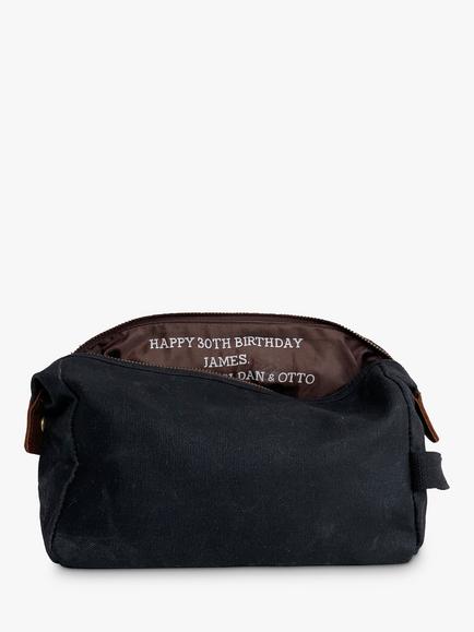 Solesmith Personalised Hidden Message Wash Bag, Black