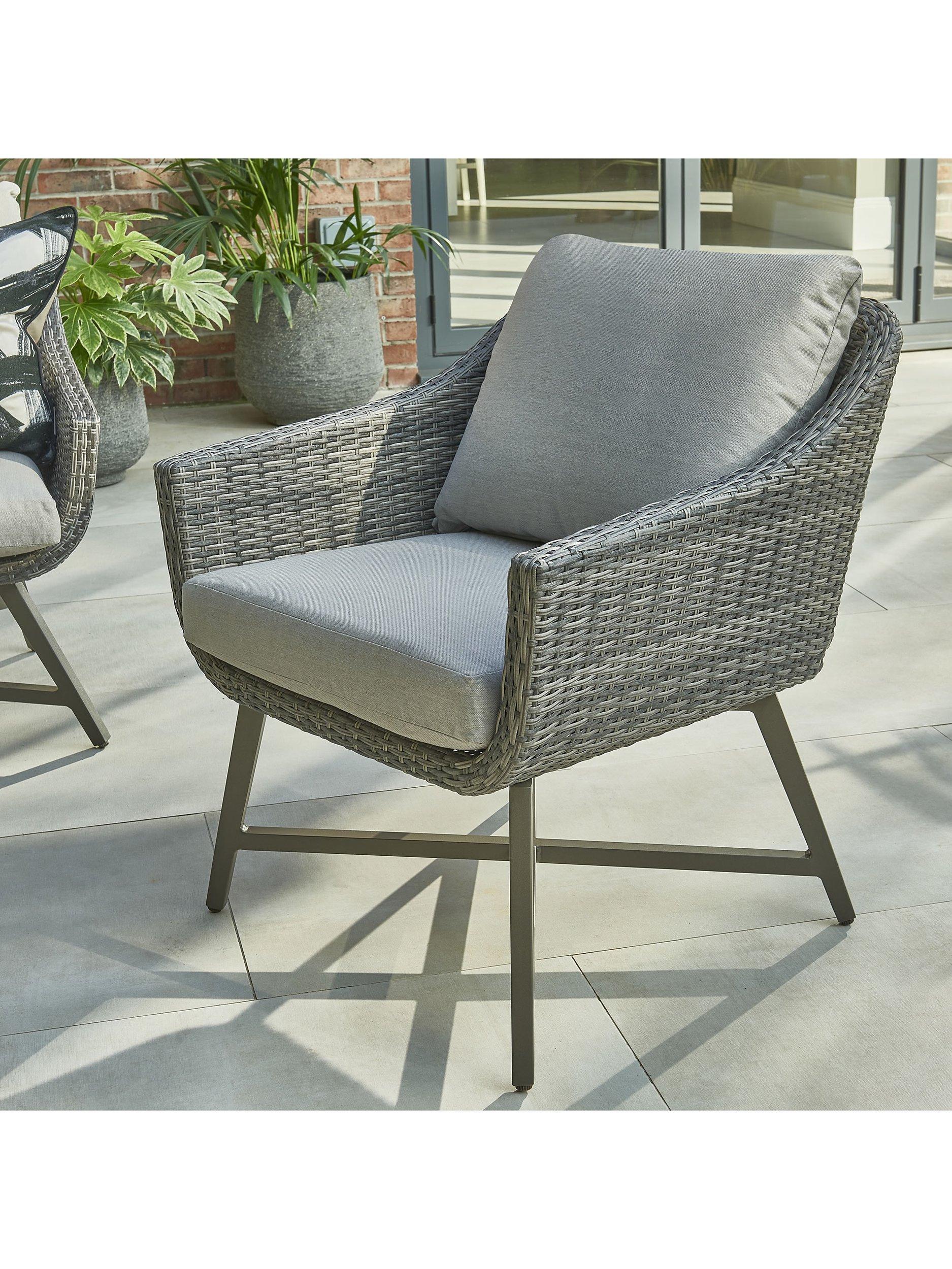 KETTLER LaMode Garden Lounge Chairs with Cushions Set of 2 Grey Ash