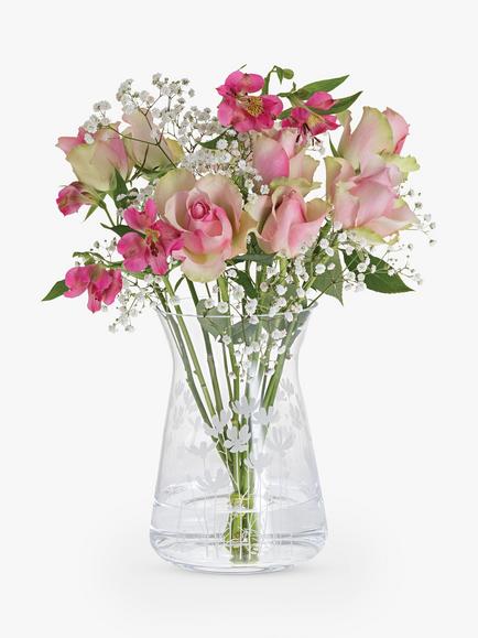 Dartington Crystal Bloom Cosmos Vase, H21cm, Clear - view 2, Clear