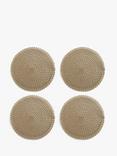 John Lewis Round Braided Scallop Edge Placemats, Set of 4, Natural