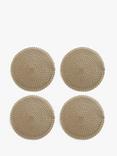 John Lewis ANYDAY Round Braided Scallop Edge Placemats, Set of 4, Natural