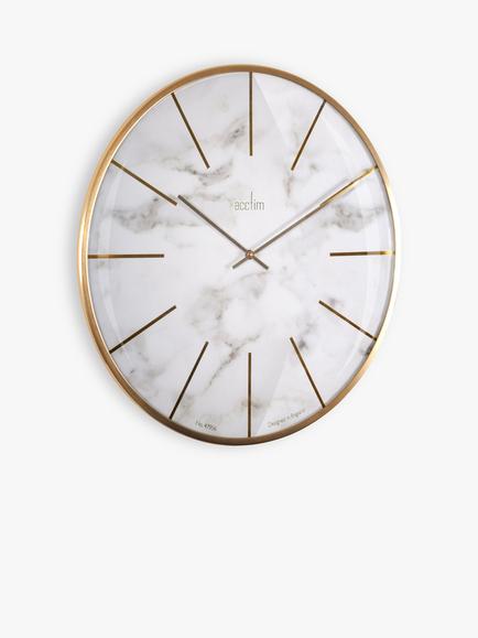 Acctim Luxe Metal Analogue Quartz Wall Clock, 39cm, Brushed Brass - view 2, Brushed Brass