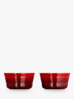 Le Creuset Stoneware Heart Ramekins, Set of 2, Red - view 2, Red