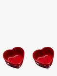 Le Creuset Stoneware Heart Ramekins, Set of 2, Red