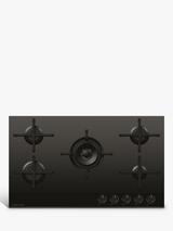 Fisher & Paykel Series 9 Minimal CG905DLPGB4 90cm LPG Gas Hob, Black Glass