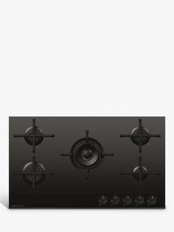 Fisher & Paykel Series 9 Minimal CG905DLPGB4 90cm LPG Gas Hob, Black Glass, Black Glass