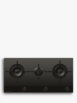 Fisher & Paykel Series 9 Minimal CG903DLPGB4 90cm LPG Gas Hob, Black Glass, Black Glass