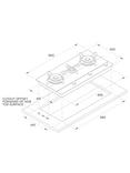 Fisher & Paykel Series 9 Minimal CG903DLPGB4 90cm LPG Gas Hob, Black Glass