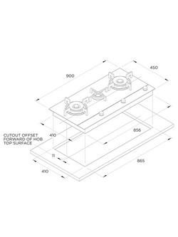 Fisher & Paykel Series 9 Minimal CG903DLPGB4 90cm LPG Gas Hob, Black Glass - view 2, Black Glass