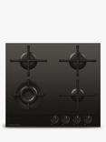 Fisher & Paykel Series 9 Minimal CG604DLPGB4 60cm LPG Gas Hob, Black Glass