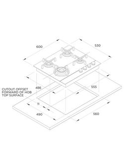 Fisher & Paykel Series 9 Minimal CG604DLPGB4 60cm LPG Gas Hob, Black Glass - view 2, Black Glass