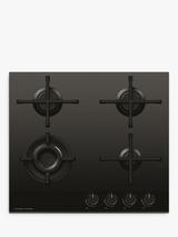 Fisher & Paykel Series 9 Minimal CG604DNGGB4 60cm Gas Hob, Black Glass
