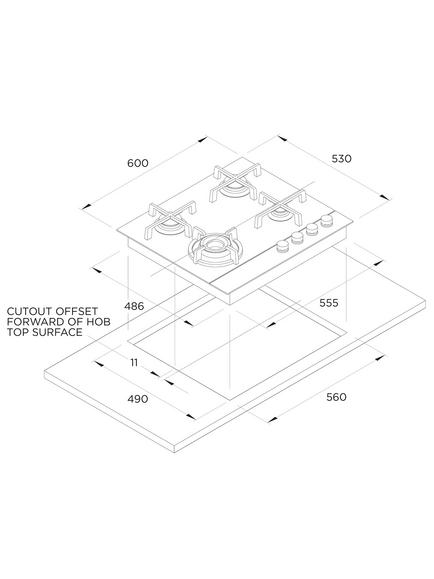 Fisher & Paykel Series 9 Minimal CG604DNGGB4 60cm Gas Hob, Black Glass - view 2, Black Glass