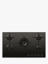Fisher & Paykel Series 9 Minimal CG905DNGGB4 90cm Gas Hob, Black Glass