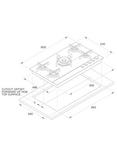 Fisher & Paykel Series 9 Minimal CG905DNGGB4 90cm Gas Hob, Black Glass