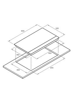 Fisher & Paykel Series 9 Minimal Ci905DTB4 90cm Induction Hob, Black Glass - view 2, Black Glass