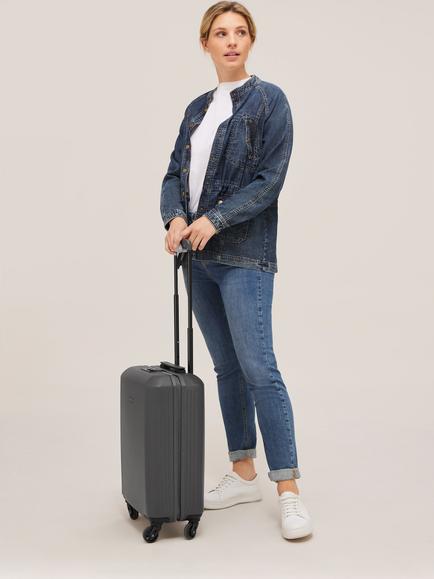 John Lewis Atlanta 4-Wheel 55cm Ultra Lightweight Cabin Case - view 2, Black